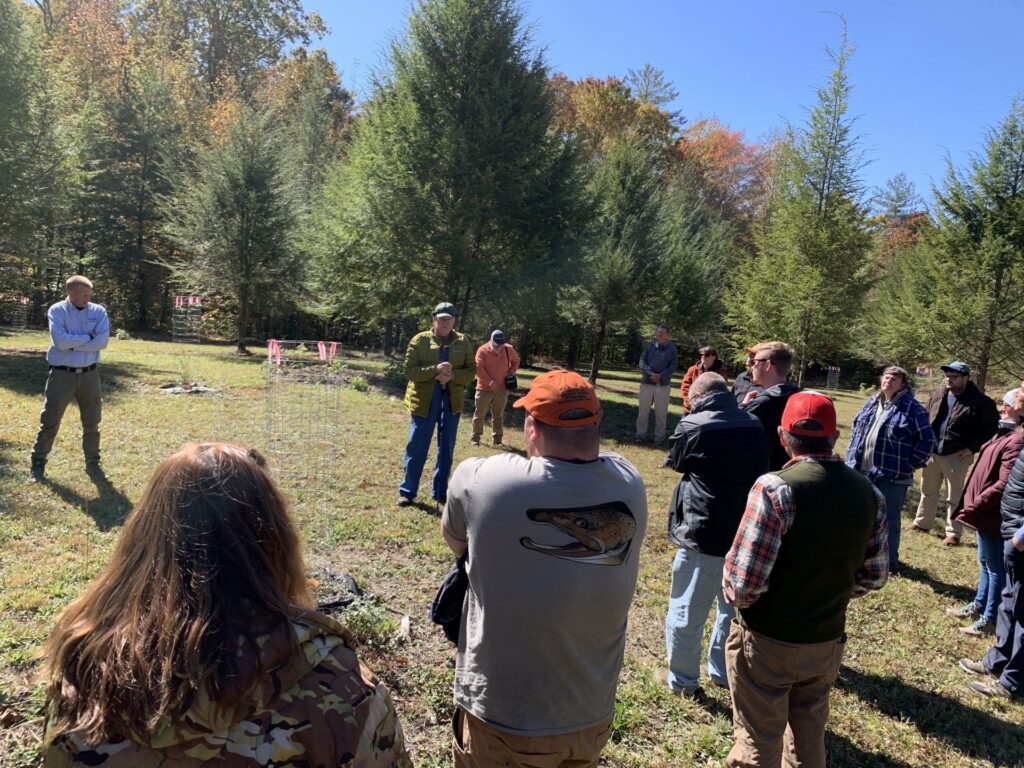 Former Center Director, Richard Evans, leading a discussion at the 2022 Woods and Wildlife Field Day.
