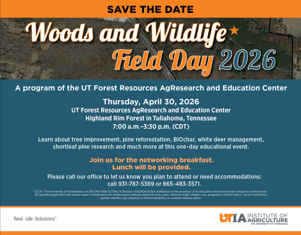 Brochure cover for the 2026 Woods and Wildlife Program at Tullahoma TN
