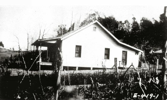 Side view of farm house