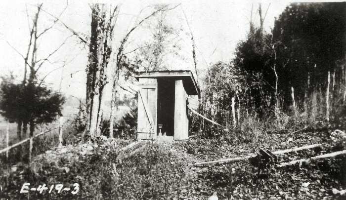 Old wooden outdoor privy