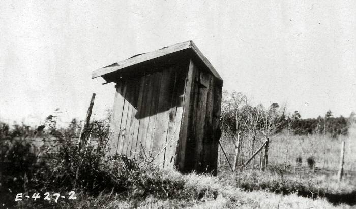 Old wooden outdoor privy