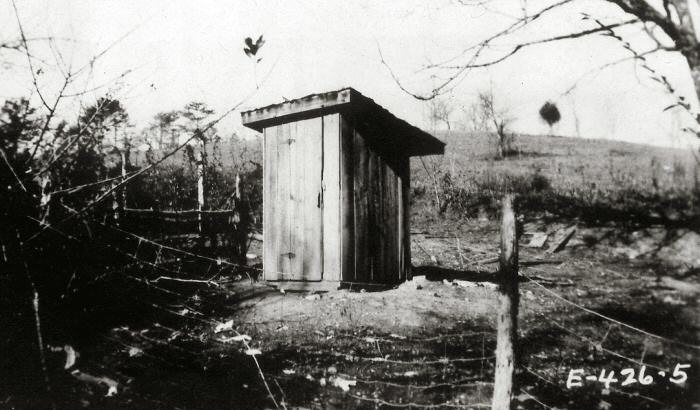 Old wooden outdoor privy