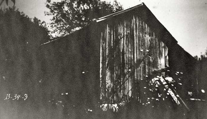 Old outdoor wooden privy