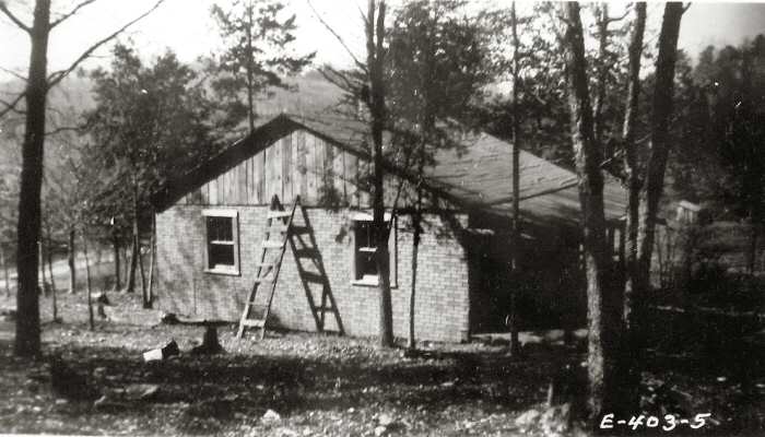 Side view of a small farm dwelling