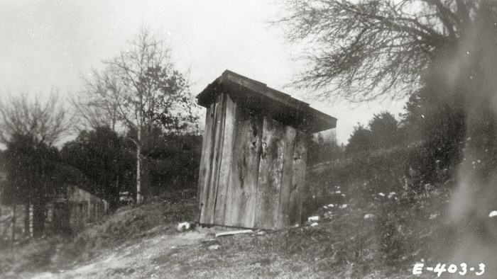 Old wooden outdoor privy